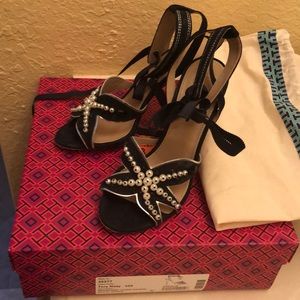 Tory Burch Navy seashore royal suede sandal